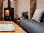 Sofa and log burner